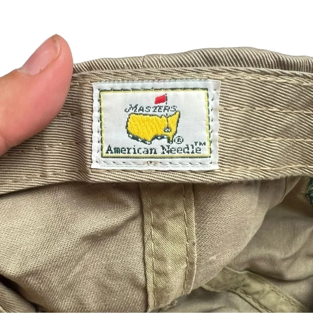 American Needle Masters Golf Hat Vintage Made in USA Khaki Adjustable‎ Ball Cap